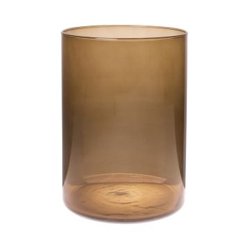 Vaso cilindrico in vetro SANYA EARTH, marrone-trasparente, 25 cm, Ø18 cm