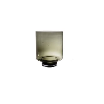 Lanterna in vetro APIRADI con piede, grigio-trasparente, 35cm, Ø27cm