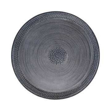 Piatto rotondo in metallo SOLANYI, con motivo, nero, Ø63,5 cm