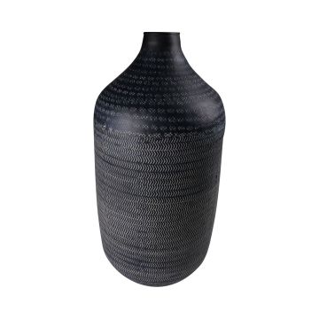 Vaso decorativo a bottiglia in metallo SOLANYI, con motivo, nero, 45,5cm, Ø22cm