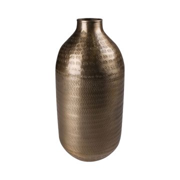 Vaso decorativo a bottiglia in metallo SOLANYI, con motivo, oro, 33cm, Ø15cm