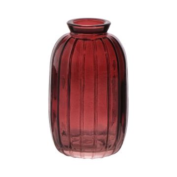 Bottiglia decorativa SILVINA in vetro, con scanalature, marrone rossiccio-trasparente, 11,8cm, Ø7cm
