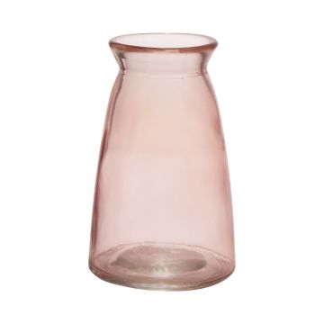 Vaso da fiori TIBBY in vetro, rosa pallido-trasparente, 14,5cm, Ø9,5cm