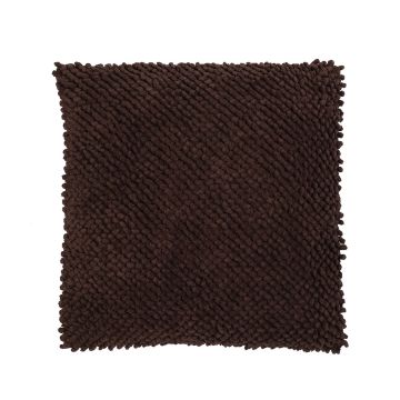 Cuscino morbido BOLLY, con perline, marrone cioccolato, 45x45cm