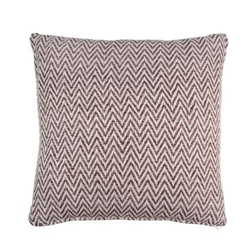 Cuscino decorativo KENZA, motivo a zig zag, marrone cioccolato, 45x45cm