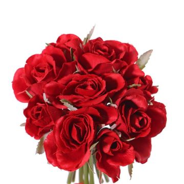 Bouquet di rose finte ROSILA, rosso, 20cm, Ø15cm