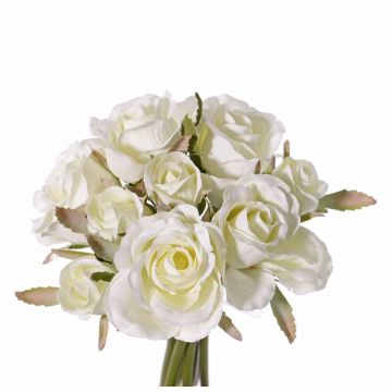 Bouquet di rose finte ROSILA, bianco, 20cm, Ø15cm