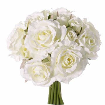 Bouquet di rose finte ROSILA, bianco, 25cm, Ø20cm