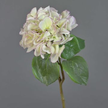 Ortensia di plastica CHIDORI, bianco-viola, 60cm, Ø20cm