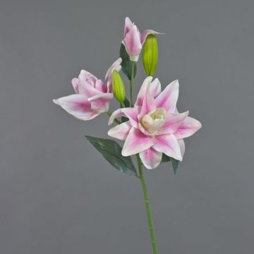 Giglio finto ISALIE, rosa-bianco, 80cm, Ø15cm