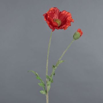 Papavero finto LIENTJE, rosso-arancione, 65cm, Ø12cm