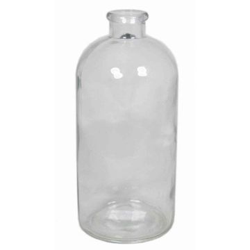 Bottiglia di vetro URSULA, cilindrico/rotondo, trasparente, 25cm, Ø5cm/Ø11cm