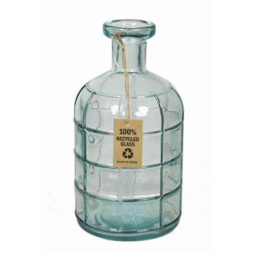 Bottiglia in vetro JUDINA, cilindrico/rotondo, trasparente/blu, 22cm, Ø5,5cm/Ø11cm