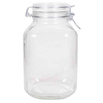 Vaso di conservazione XXL JARVEN, 3 litri, cilindrico/rotondo, trasparente, 24cm, Ø9,5cm/Ø13cm