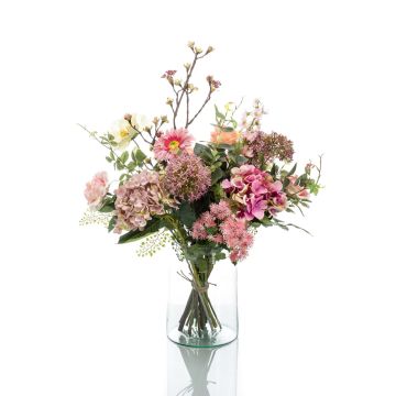 Bouquet tessile FEME, rosa-verde, 65cm, Ø40cm