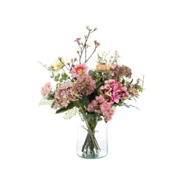 Bouquet tessile FEME, rosa-verde, 65cm, Ø40cm
