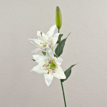 Ramo tessile di giglio tigrato EMIKO, bianco, 65cm