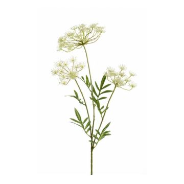 Ramo di aneto finto HAKIM con fiori, bianco, 80cm