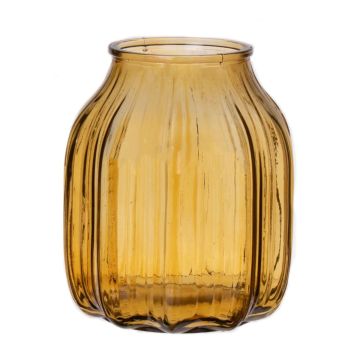 Vaso da fiori piccolo in vetro AMORY, giallo miele-trasparente, 16 cm, Ø13,8 cm