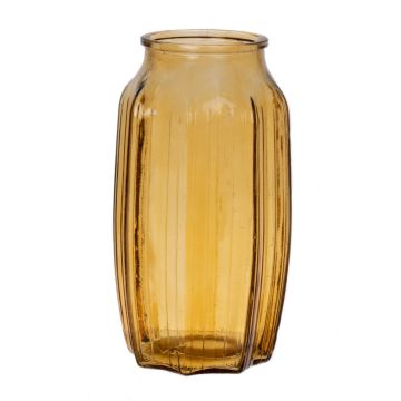 Vaso da fiori piccolo in vetro AMORY, giallo miele-trasparente, 22 cm, Ø 12 cm