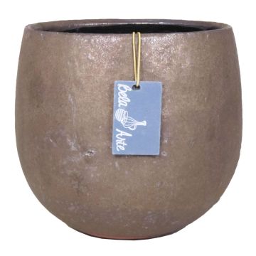 Vaso da fiori rotondo in ceramica PEYO, bronzo, 10,5cm, Ø12cm
