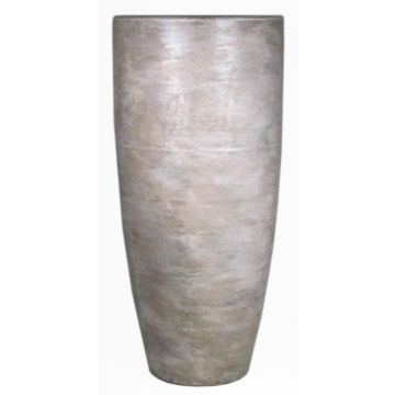 Grande vaso in ceramica THORAN granulato, marrone-bianco, 70cm, Ø32cm