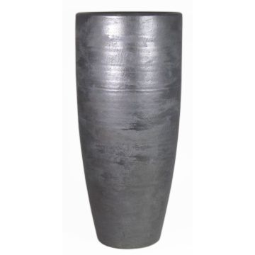 Grande vaso in ceramica THORAN granulato, nero, 90cm, Ø37cm