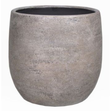 Vaso di ceramica AGAPE granulato, bianco-marrone, 45cm, Ø49cm