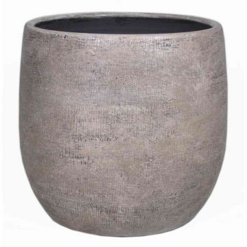 Vaso di ceramica AGAPE granulato, bianco-marrone, 14cm, Ø15,5cm