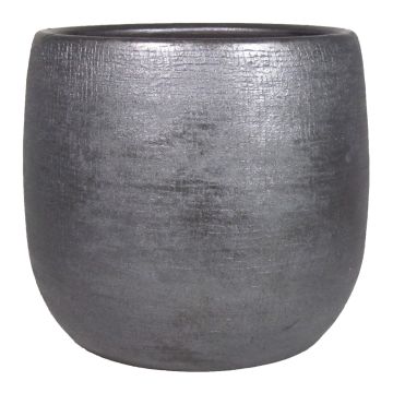 Vaso di ceramica AGAPE granulato, nero, 36cm, Ø39cm