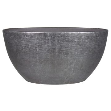 Vaso ovale in ceramica AGAPE granulato, nero, 49x20x25cm