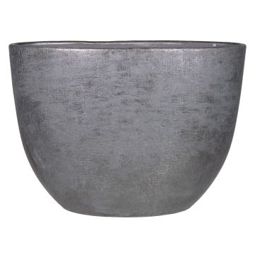 Vaso ovale in ceramica AGAPE granulato, nero, 50x20x36cm