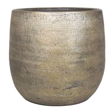 Vaso in ceramica AGAPE granulato, oro, 14cm, Ø15,5cm