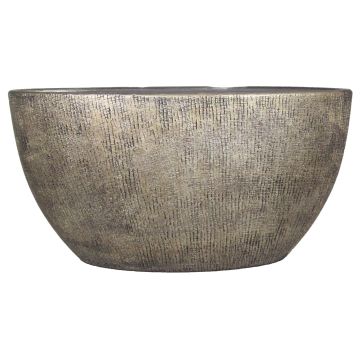Vaso ovale in ceramica AGAPE granulato, oro, 49x20x25cm