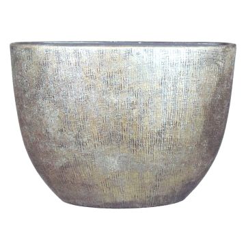 Vaso ovale in ceramica AGAPE granulato, oro, 50x20x36cm