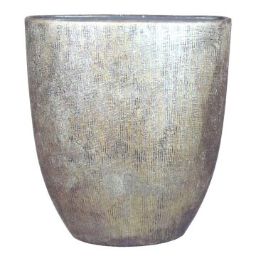 Vaso ovale in ceramica AGAPE granulato, oro, 51x17x57cm