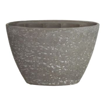 Vaso ovale in ceramica per orchidee ASLAK, con struttura, nero-grigio, 32x14,5x22,5cm
