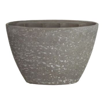 Vaso ovale in ceramica per orchidee ASLAK, con struttura, nero-grigio, 32x14,5x22,5cm