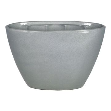 Vaso ovale per orchidee RODISA, in ceramica, grigio, 32x14,5x22,5cm