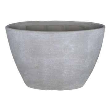 Vaso ovale per orchidee RODISA, in ceramica, grigio cemento, 32x14,5x22,5cm
