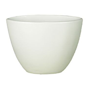 Vaso ovale in ceramica ADELPHOS, bianco, 27,5x12,5x13cm