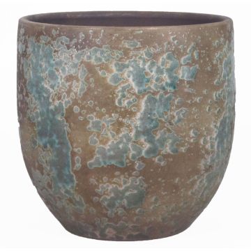Vaso rustico in ceramica TSCHIL, sfumatura di colore, marrone-verde, 24cm, Ø24cm
