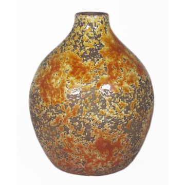 Vaso a palloncino in ceramica rustico TSCHIL, sfumatura di colore, giallo ocra-marrone, 24cm, Ø18cm