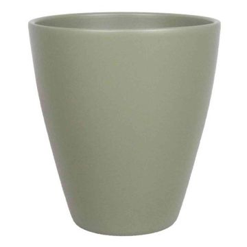 Vaso di ceramica TEHERAN PALAST, verde oliva-opaco, 17cm, Ø13,5cm