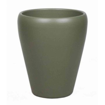 Vaso per orchidee NAZARABAD, ceramica, verde oliva-opaco, 17cm, Ø14cm