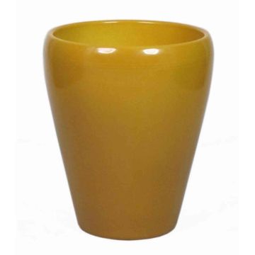 Vaso per orchidee NAZARABAD, ceramica, giallo ocra, 17cm, Ø14cm