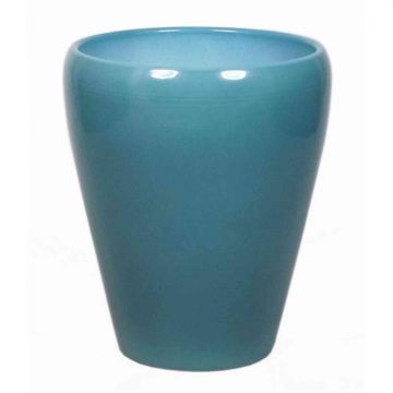 Vaso per orchidee NAZARABAD, ceramica, blu oceano, 17cm, Ø14cm