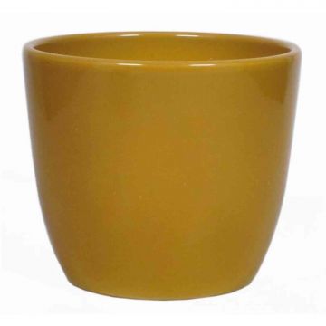Piccolo vaso da fiori TEHERAN BASAR, ceramica, giallo ocra, 6cm, Ø7,5cm