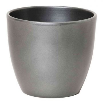 Piccolo vaso da fiori TEHERAN BASAR, ceramica, grigio antracite, 9,8cm, Ø12cm