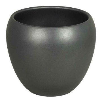 Vaso per piante in ceramica URMIA BASAR, grigio antracite-opaco, 11,5cm, Ø14cm
